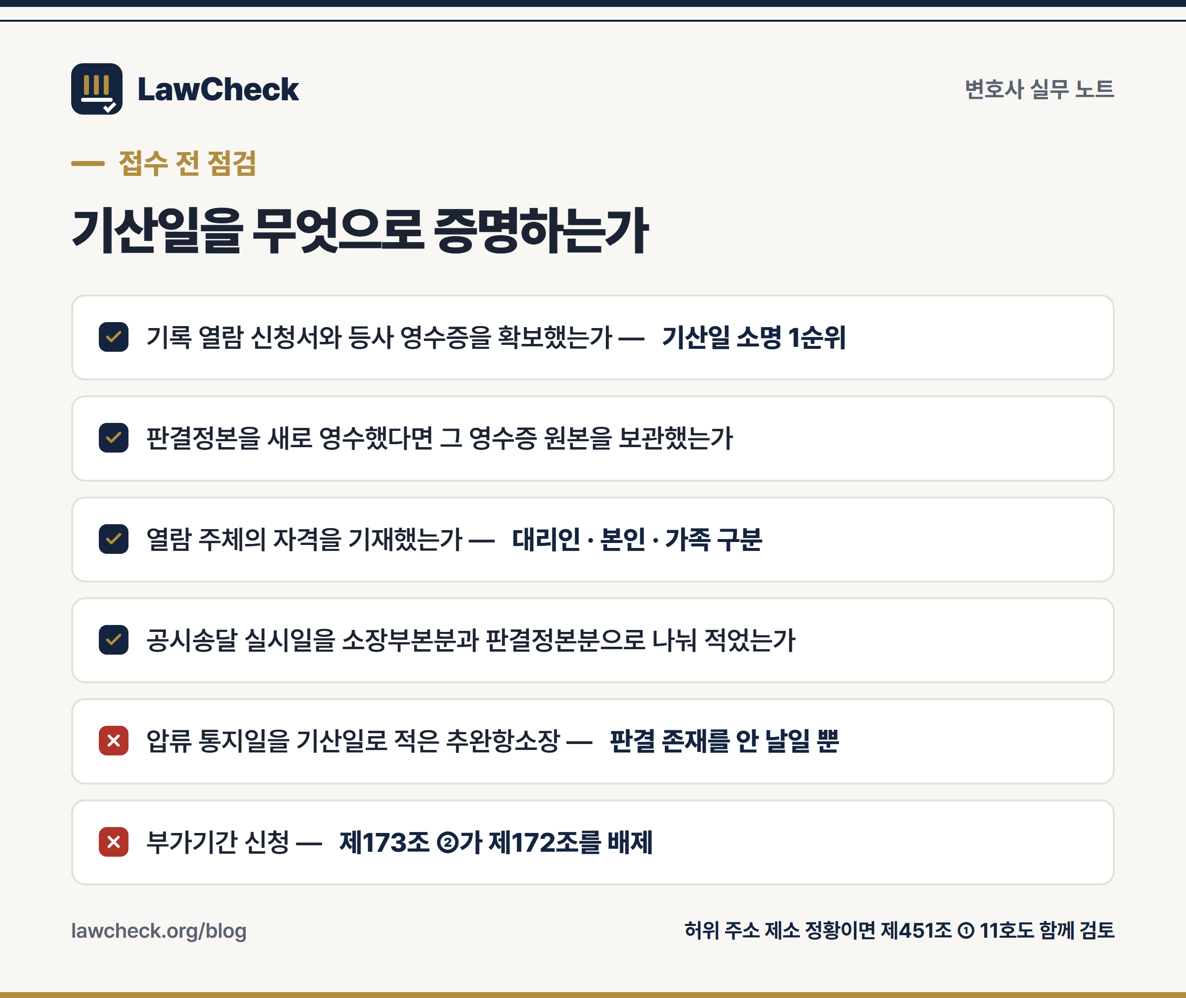 추완항소 접수 전 확인할 기산일 소명자료와 흔한 오류를 정리한 체크리스트