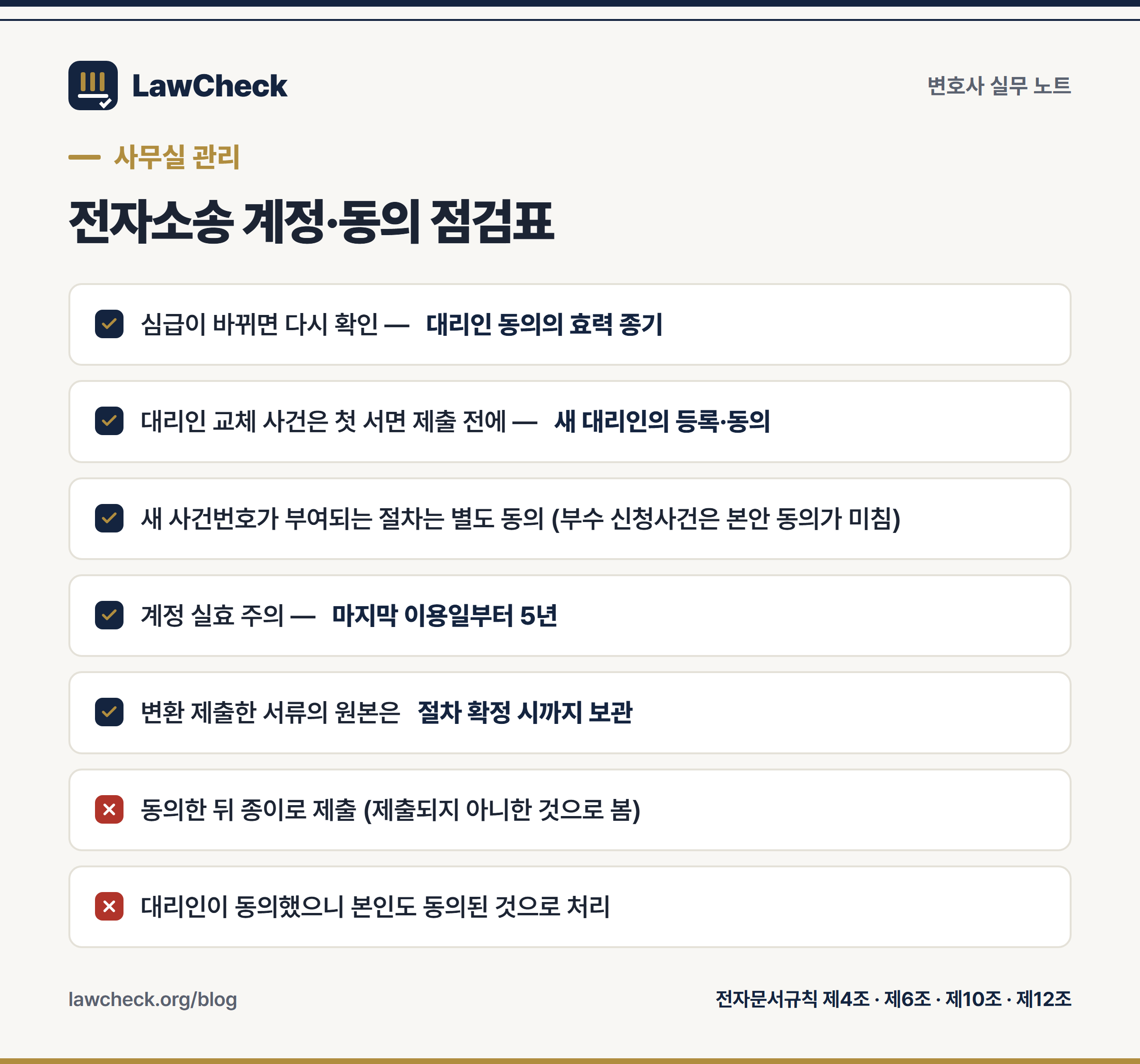 전자소송 사용자등록과 전자소송 동의 사무실 점검표
