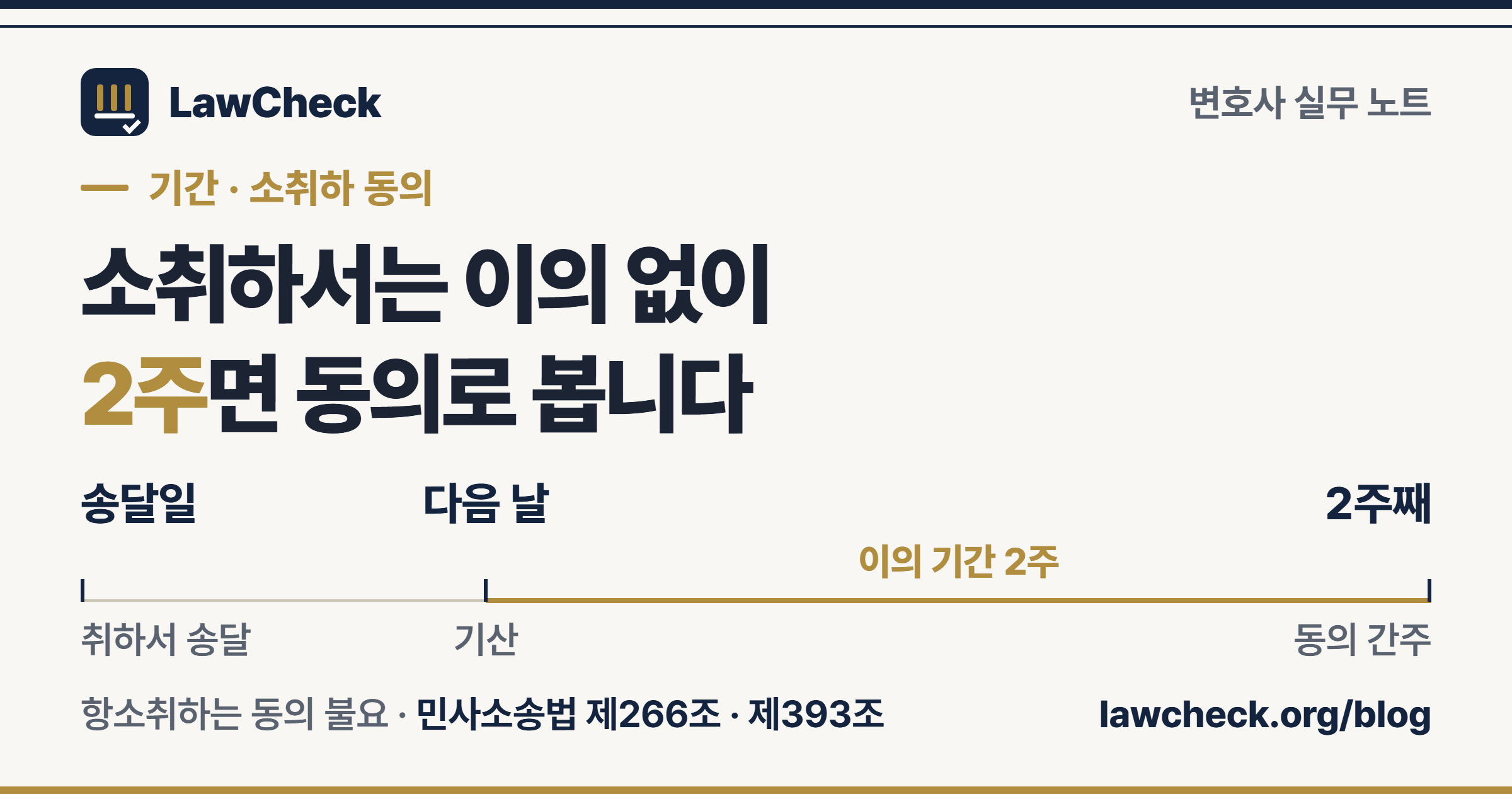 소취하서 송달일부터 2주 안에 이의가 없으면 소취하에 동의한 것으로 보는 기간 눈금