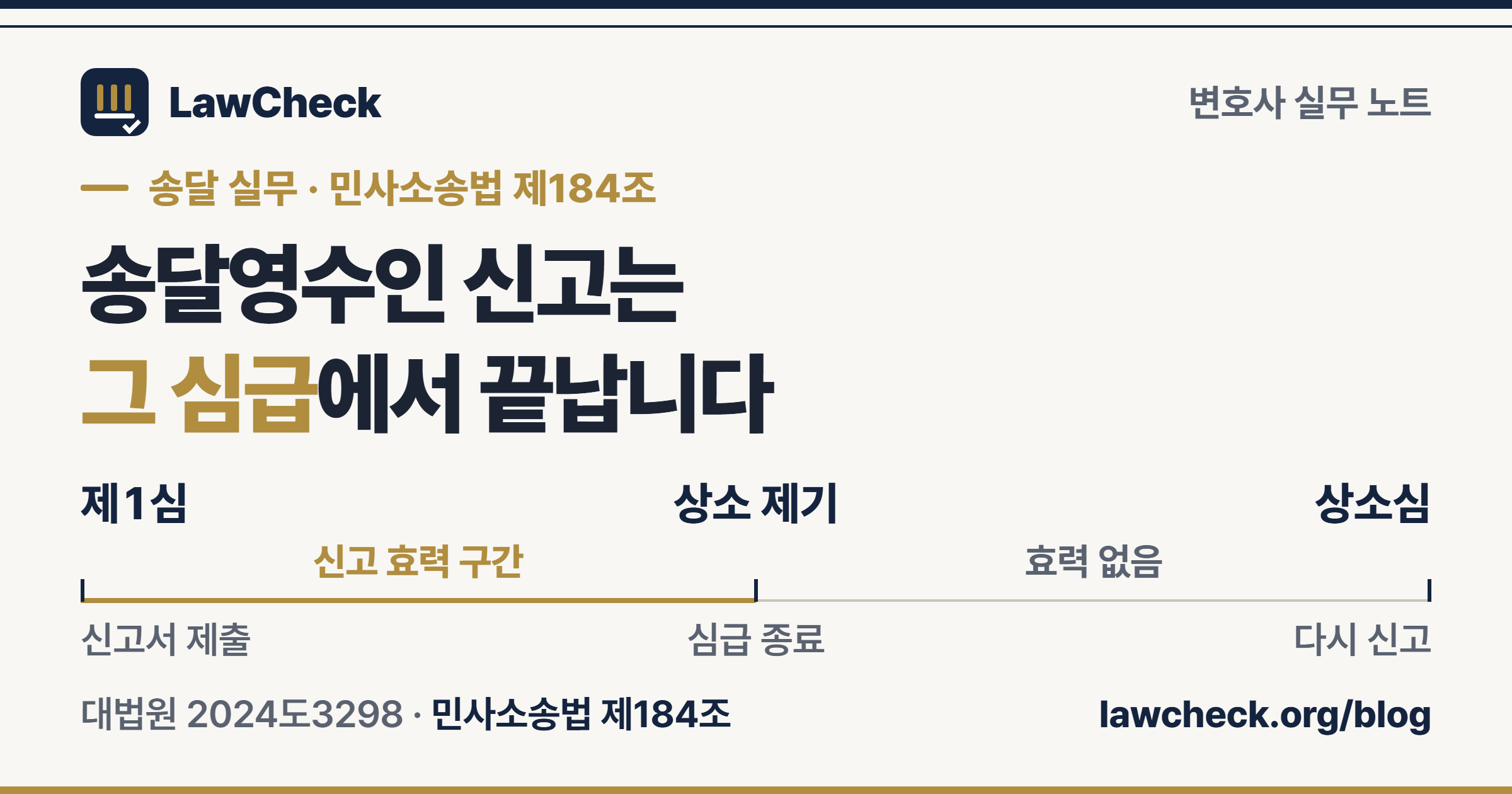 송달영수인 신고 효력은 그 심급까지 — 제1심 신고, 상소 제기, 상소심 재신고로 이어지는 타임라인