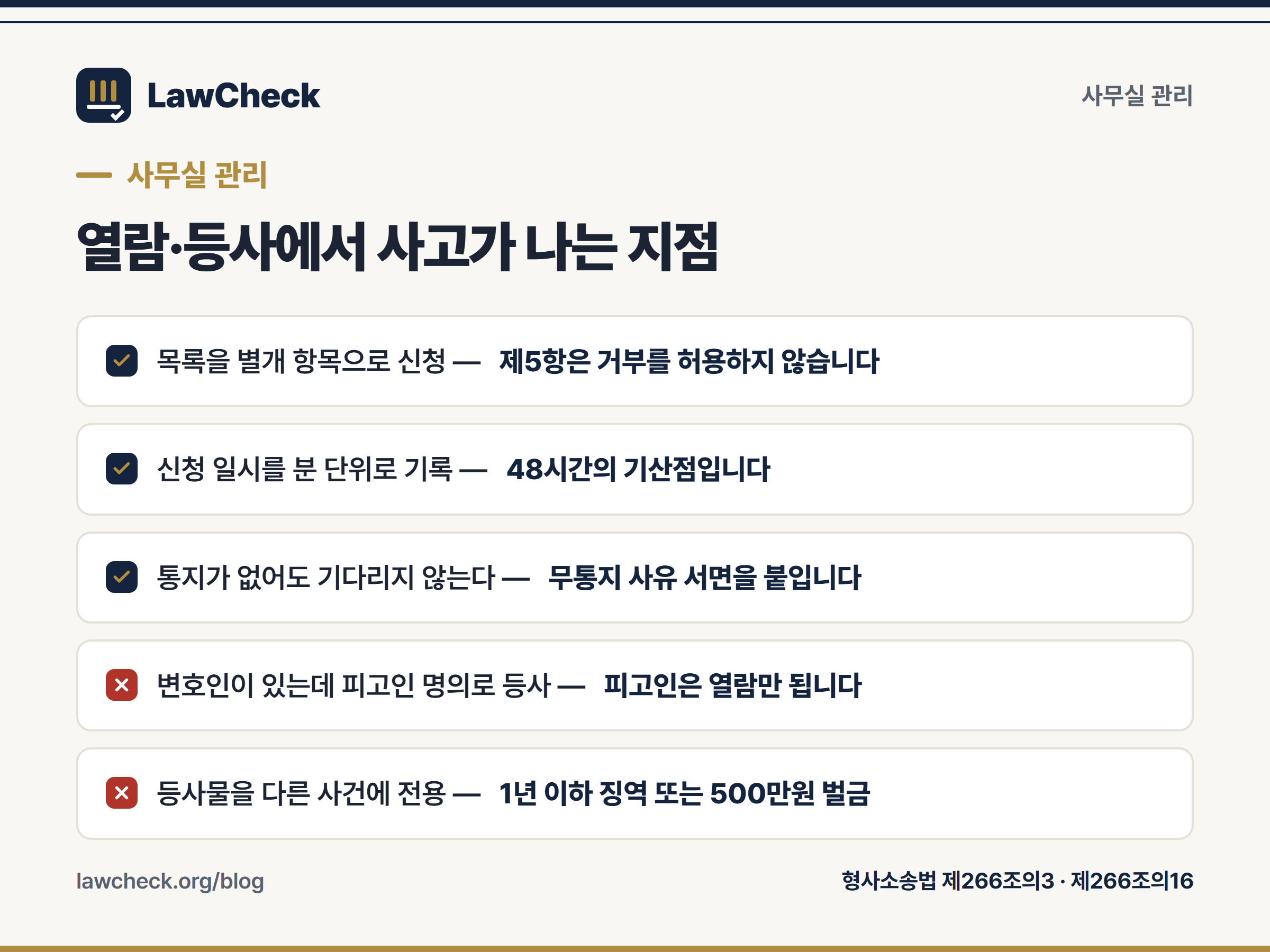 수사기록 열람등사 신청에서 반복되는 다섯 가지 실수와 조문 근거